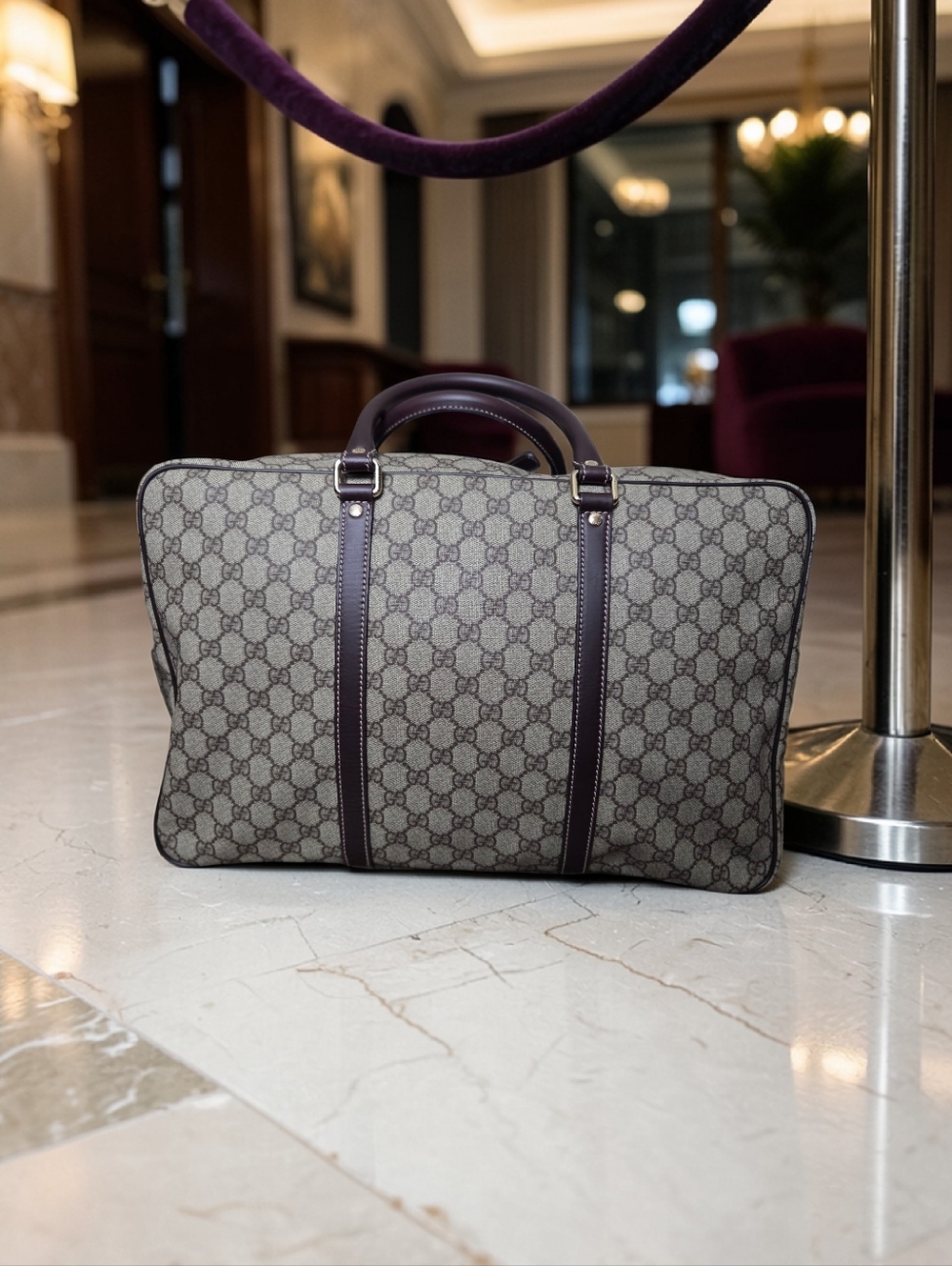 Authentic Gucci GG Supreme Travel Suitcase - Picture 2 of 14